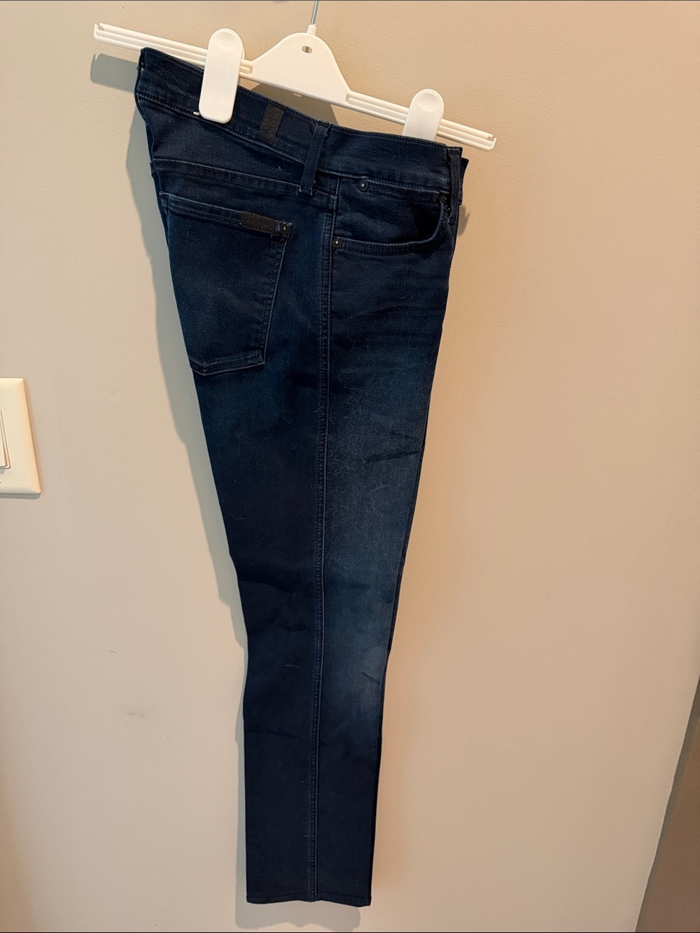 7 For All Mankind Straight Leg Jeans in Dark Blue